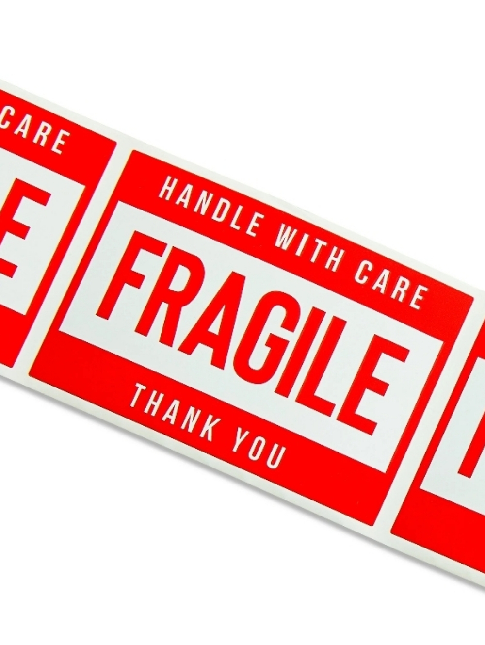 Fragile Handle With Care Warning Labels Red White Ship Package Sell 10 Count